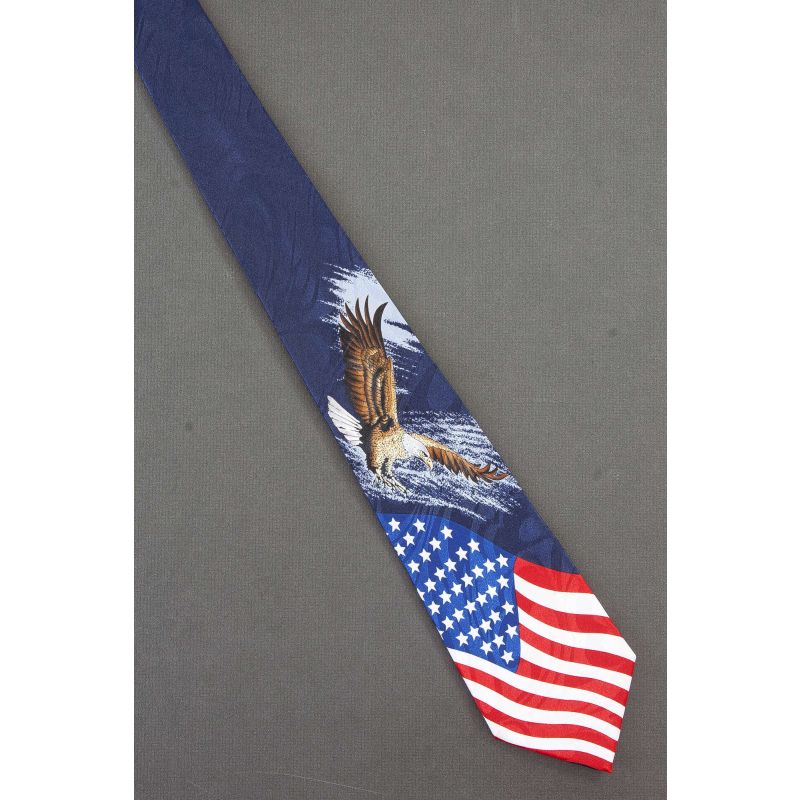 Bald Eagle Flies Over U.S. Flag - Patriotic Tie