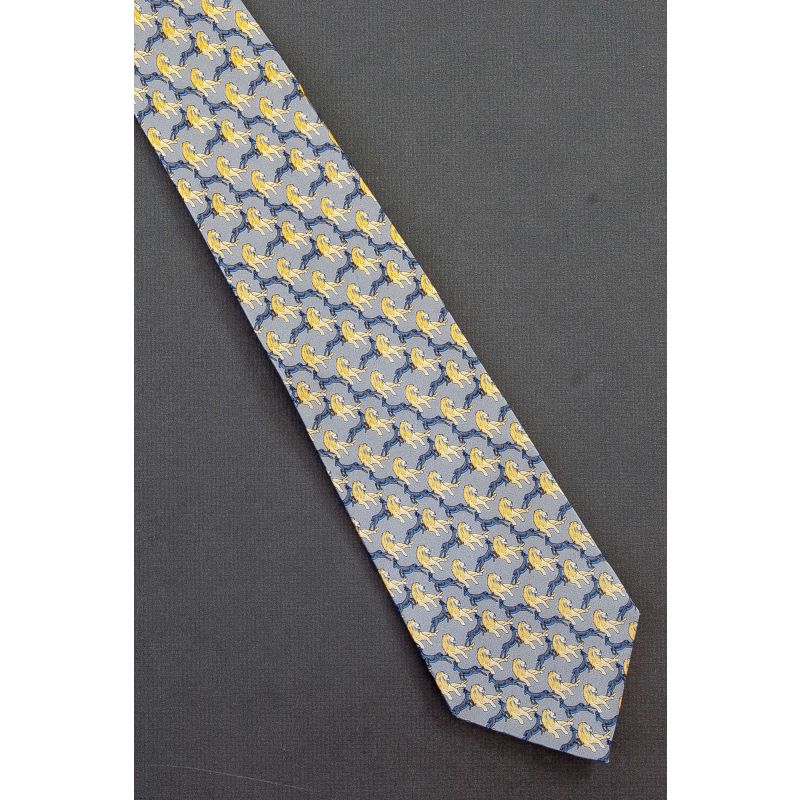 Lion & Gazelle - Men's Gray Silk Neck Tie