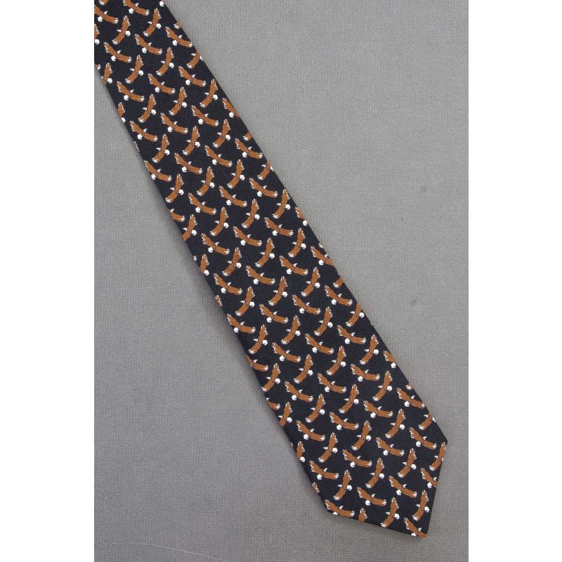 Convocation of Bald Eagles - Black Silk Tie