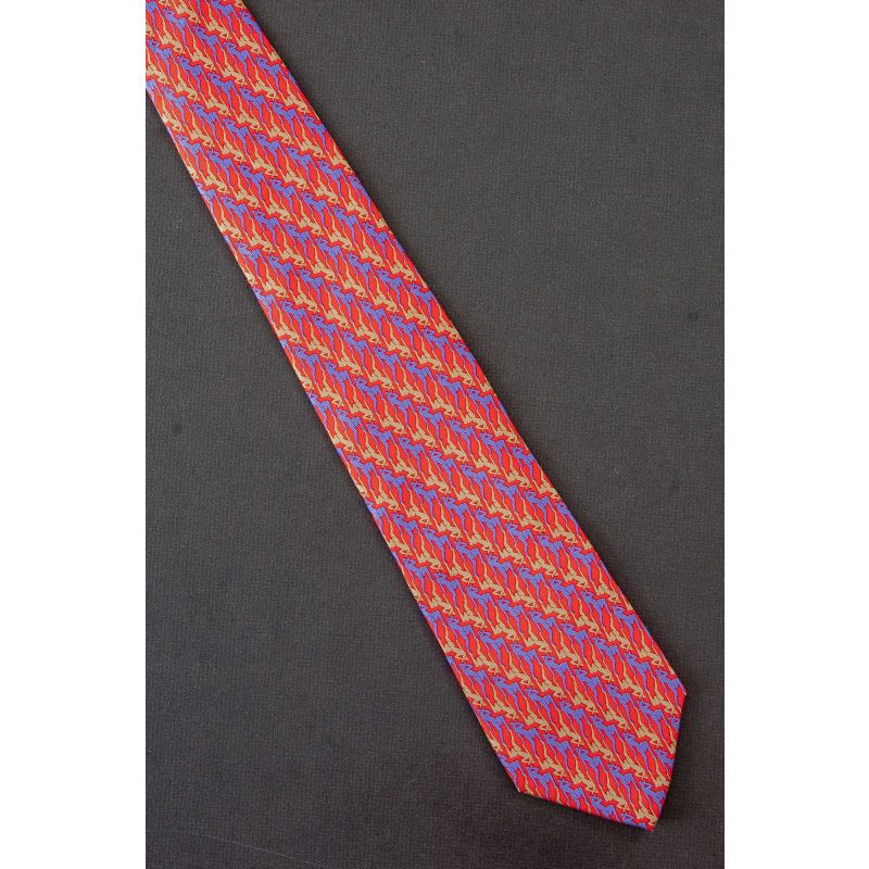 Blue & Gold Dancing Figures - Silk Necktie