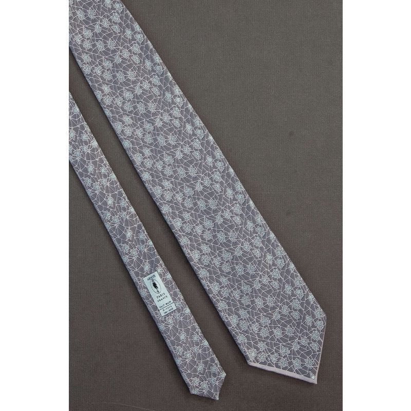 Shattered Gray Pattern - Silk Arnys Neck Tie