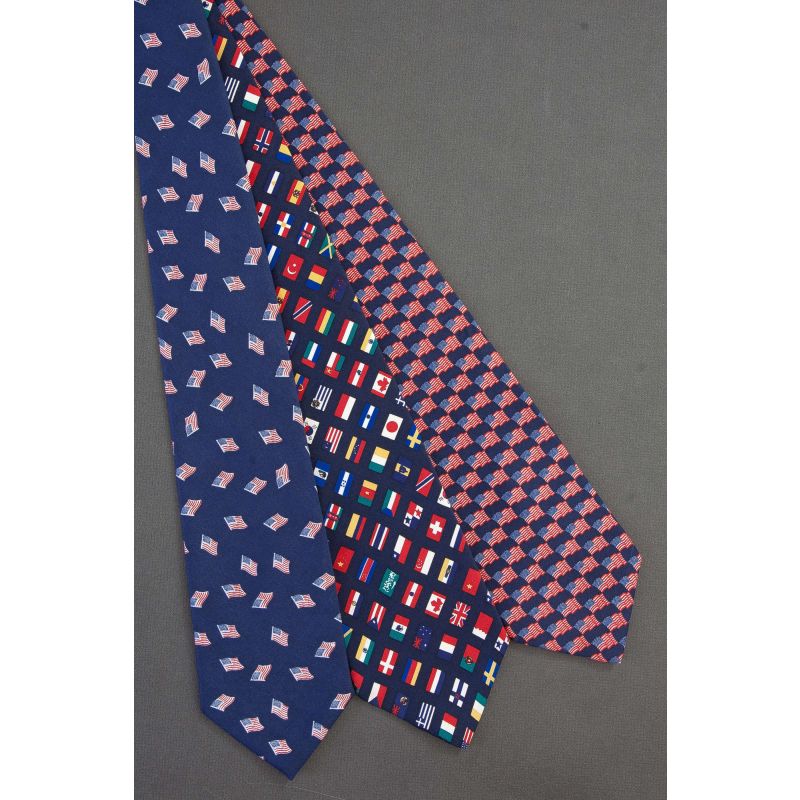 3 For $25 - Two US Flag & One International Ties