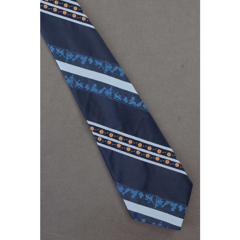 Scenes of Mexico in the Stripes - Navy Necktie