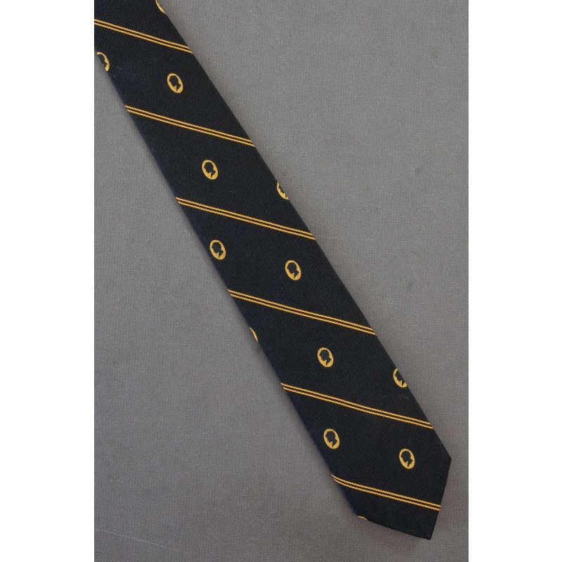 Cameo of Woman - Gold & Black Striped Necktie