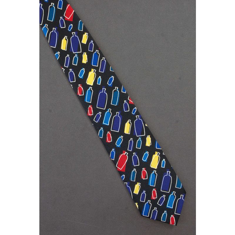 Colorful Outlines of Bottles - Black Necktie