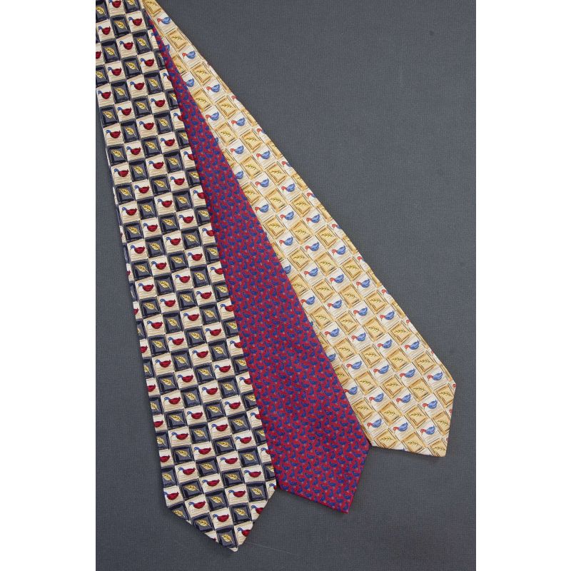 3 For $25 - Red & Blue Ducks & Leaves Ties