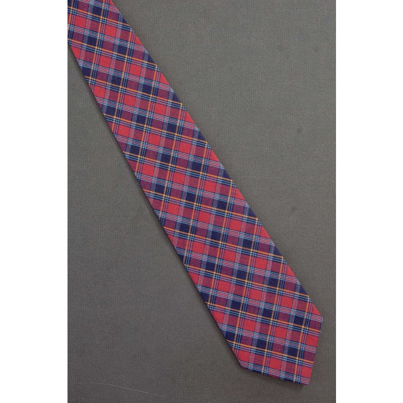 Pink & Navy Blue Plaid - Max Raab Cotton Tie