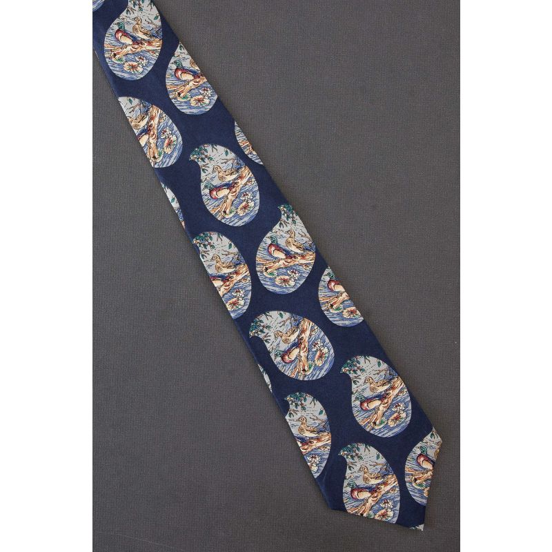 Paisley Contains Scene of Two Ducks - Necktie