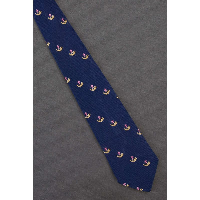 Powder Horn & Fleur-de-Lis - 1950's Navy Necktie
