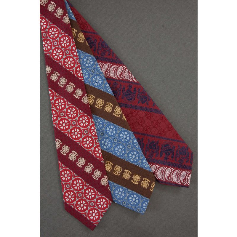 3 For $25 - Vintage Heraldic Stripe Neckties