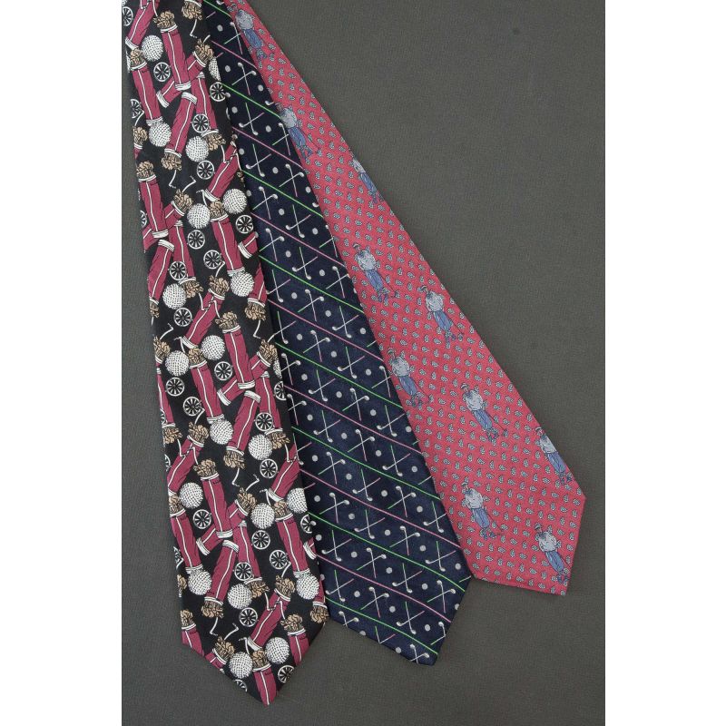 3 For $25 - Pink Silk Golfers & Golf Neckties