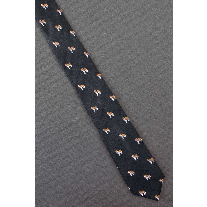 Saint Bernard Dog - Skinny Silk Chaps Tie