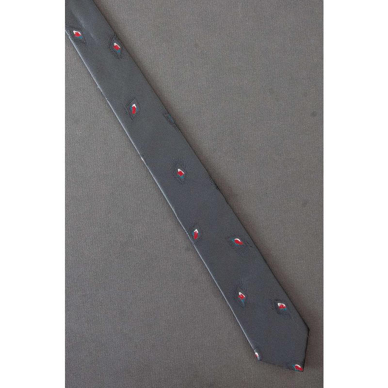 Whimsy of Diamonds - Skinny Gray Necktie