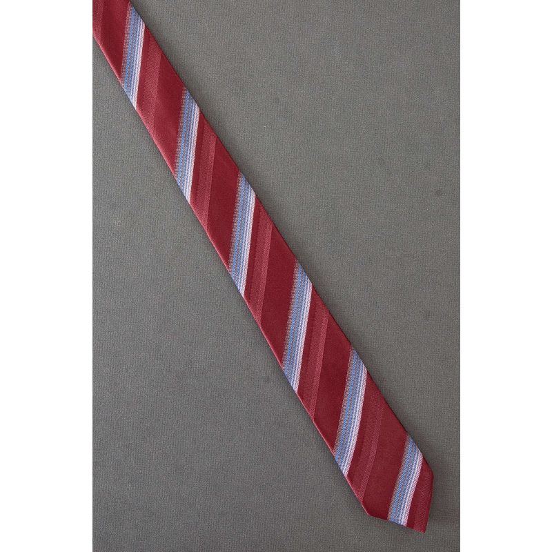 1980's Skinny Vintage Red & Blue Striped Tie