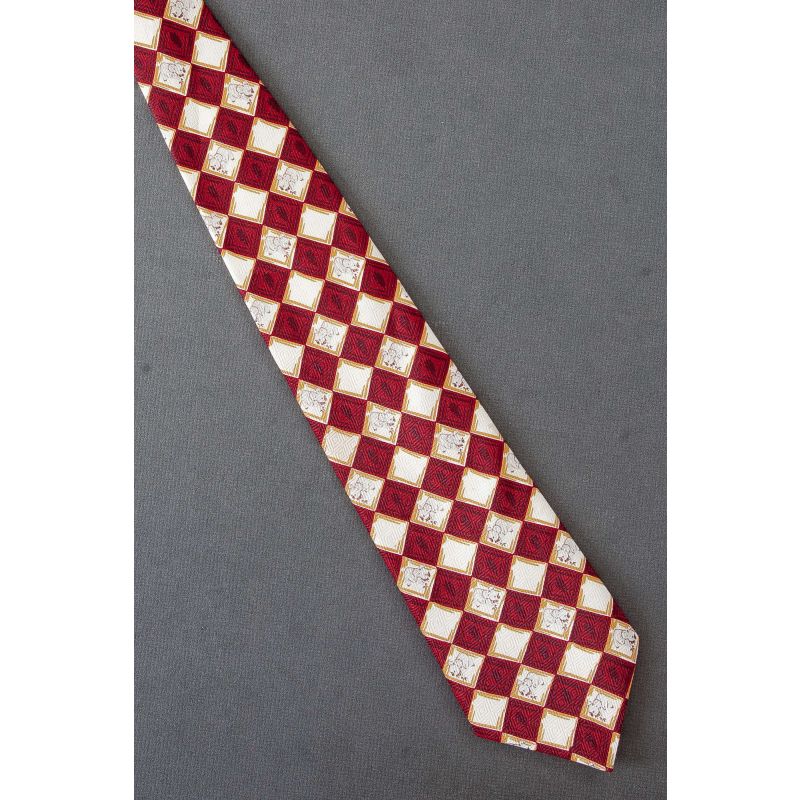 Koala Bear Inside Red & White Check Necktie