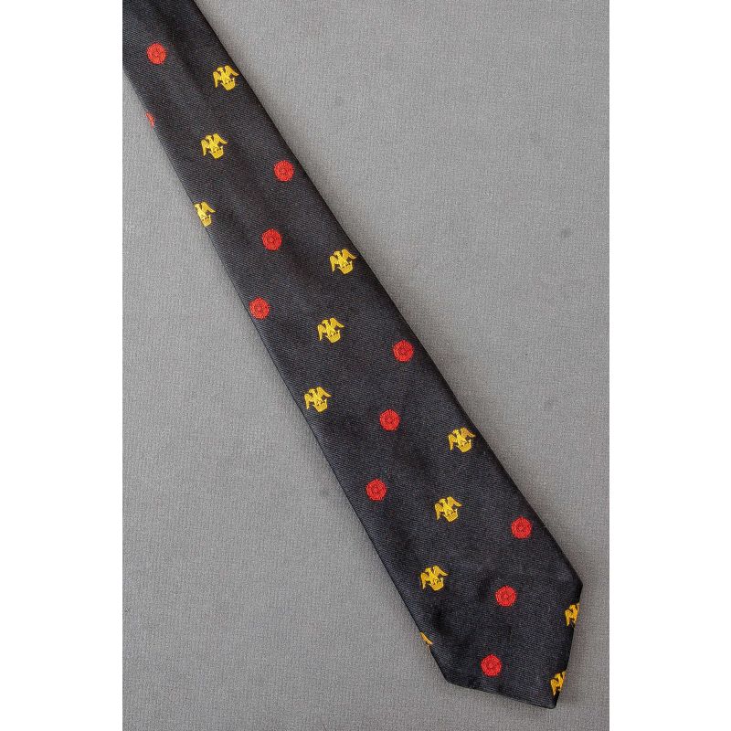 English Bird, Crown & Red Rose - Navy Necktie