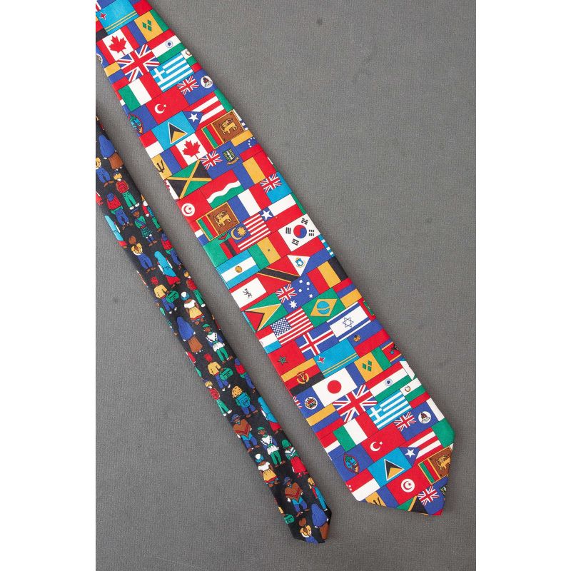 Flags & Kids Dressed in International Clothes Tie
