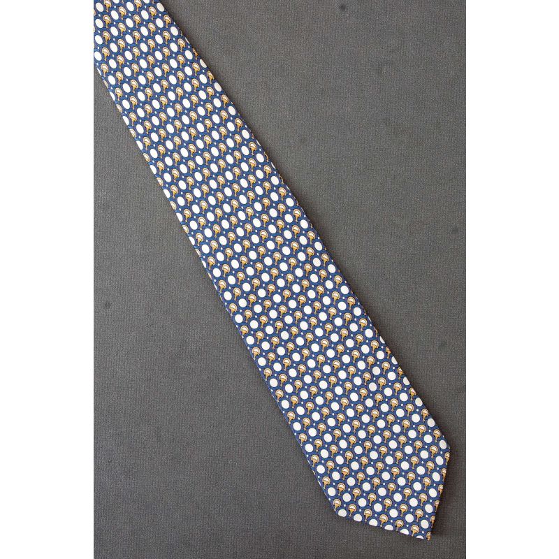 Piece of Horse Tack on a Silk Polka Dot Necktie