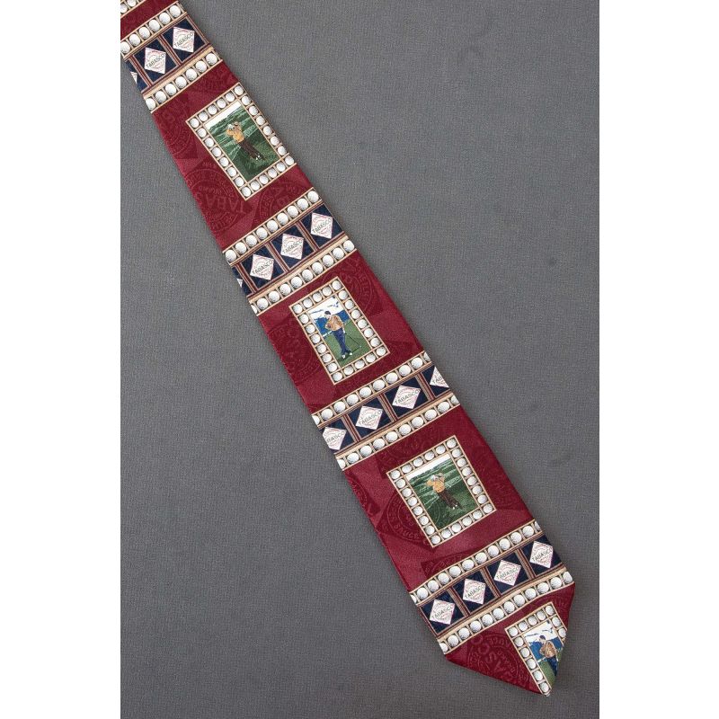 Golfing Scenes - Men's Red Silk Tabasco Tie