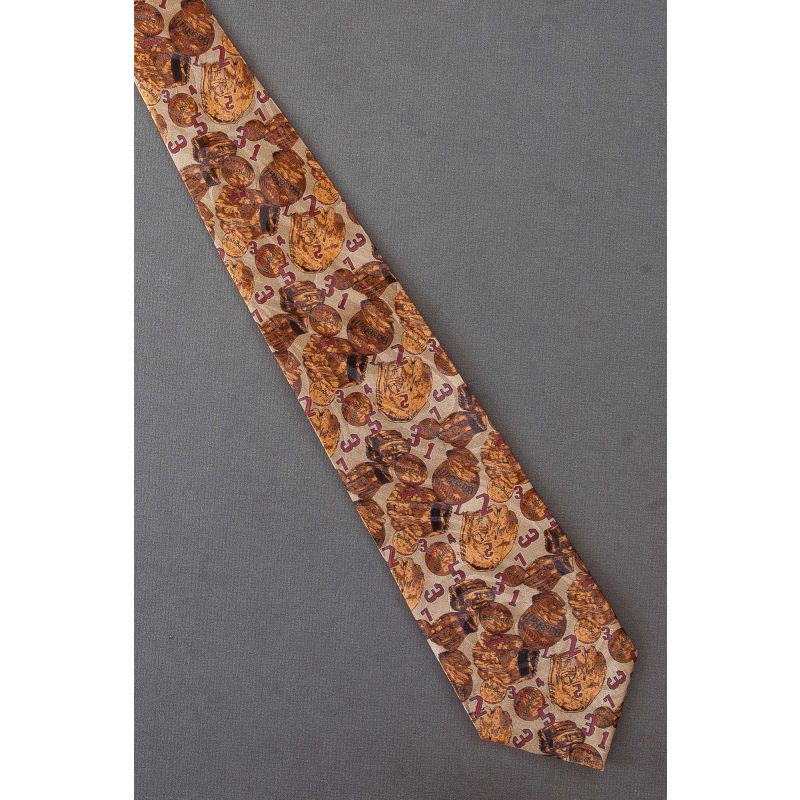 Baseballs & Gloves & Innings - Beige Necktie