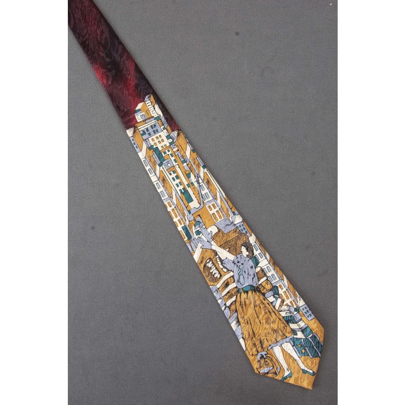 Woman Wearing Gloves In A City Scape - Necktie