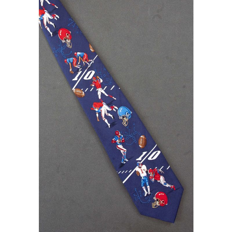 Football Player Play Diagrams - Silk Neck Tie