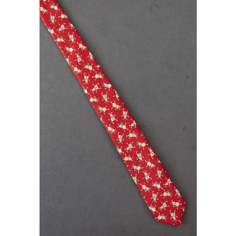 Reindeer Wears Scarf - Boys Fun Holiday Necktie