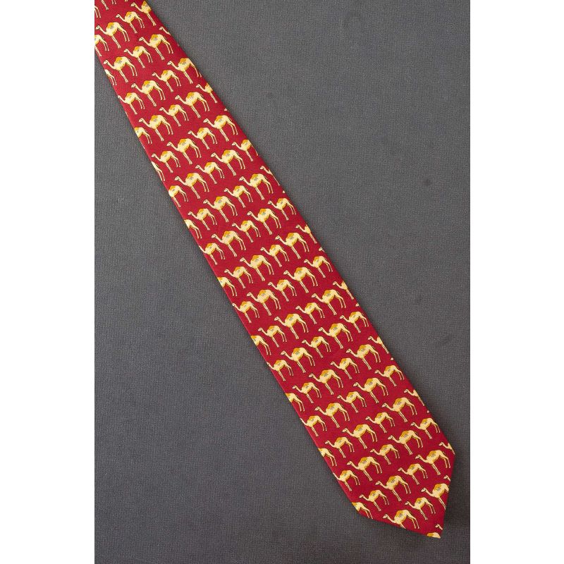 A Caravan of Camels - Men's Red Silk Neck Tie