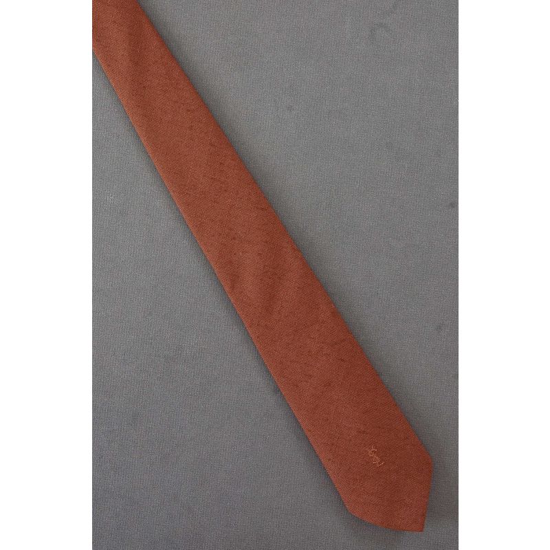 Yves Saint Laurent Logo - Boys Skinny Brown Tie