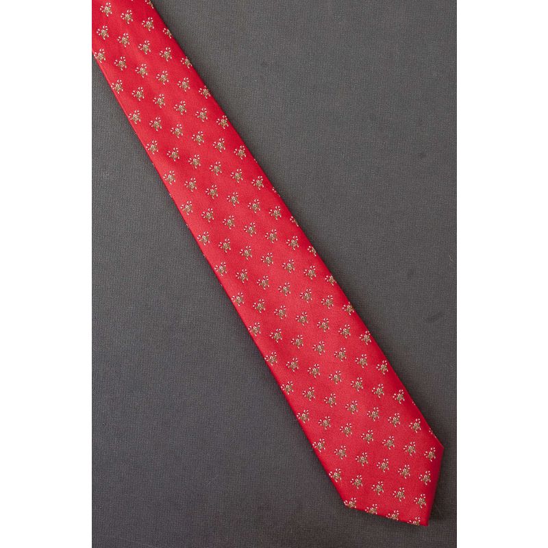 Two Candy Canes Held by Green Ribbon Necktie