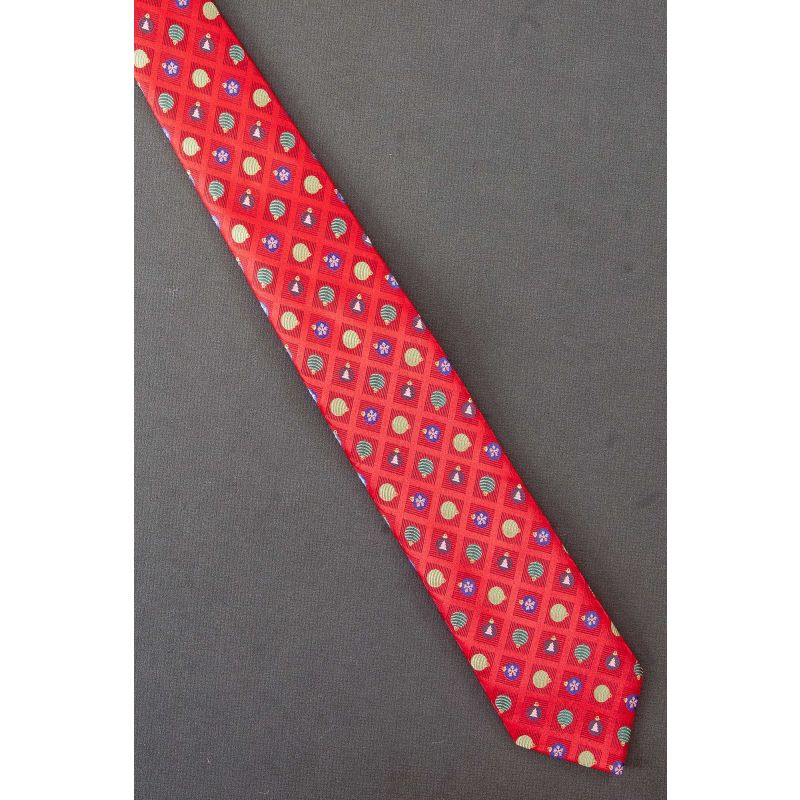 Snowflake, Tree & Striped Ornaments Tie