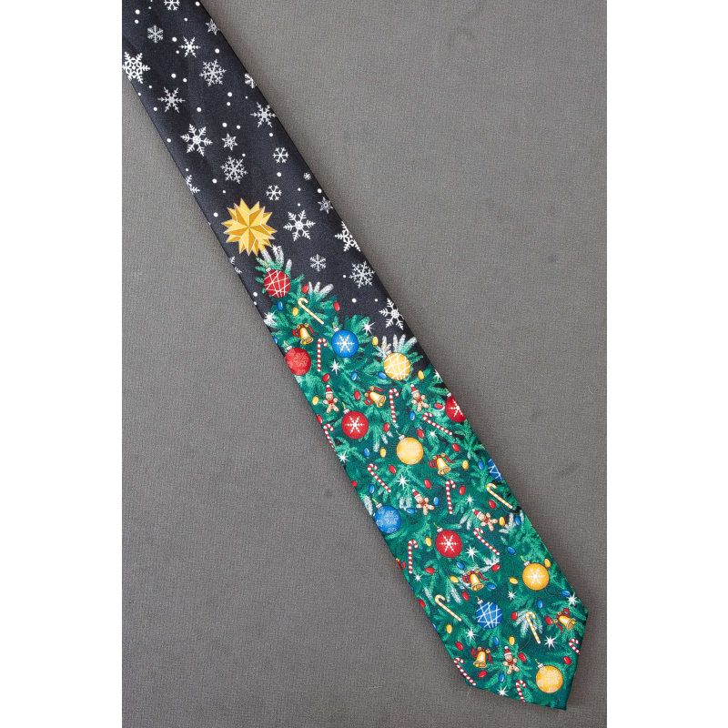 Christmas Tree Trimmed With Ornaments Necktie