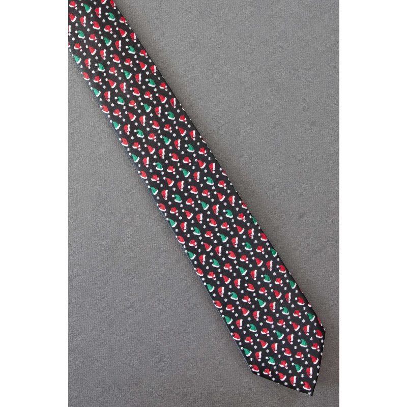 Red & Green Santa Claus Hats - Christmas Necktie