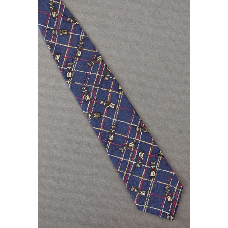 Automated Telephone Messages - Navy Silk Tie