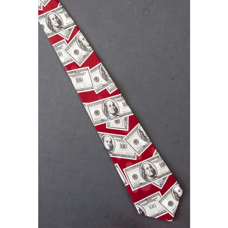 $100 Bucks - Benjamin Franklin Red Money Tie