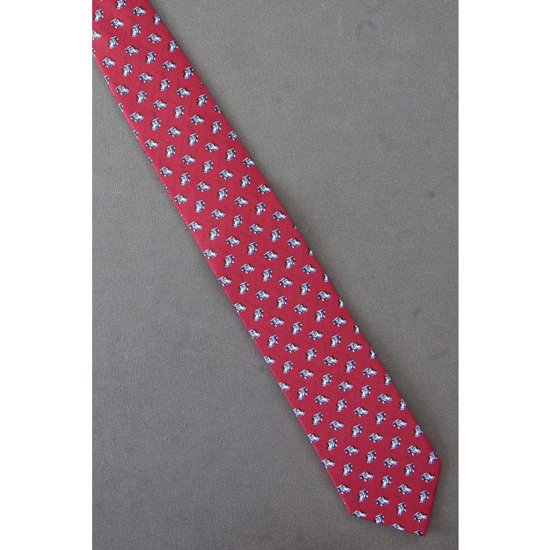Blue Race Cars Zig & Zag - Red Silk Necktie