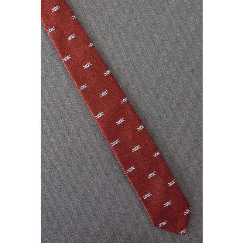 Nautical Knot Allover - Skinny Brown Necktie