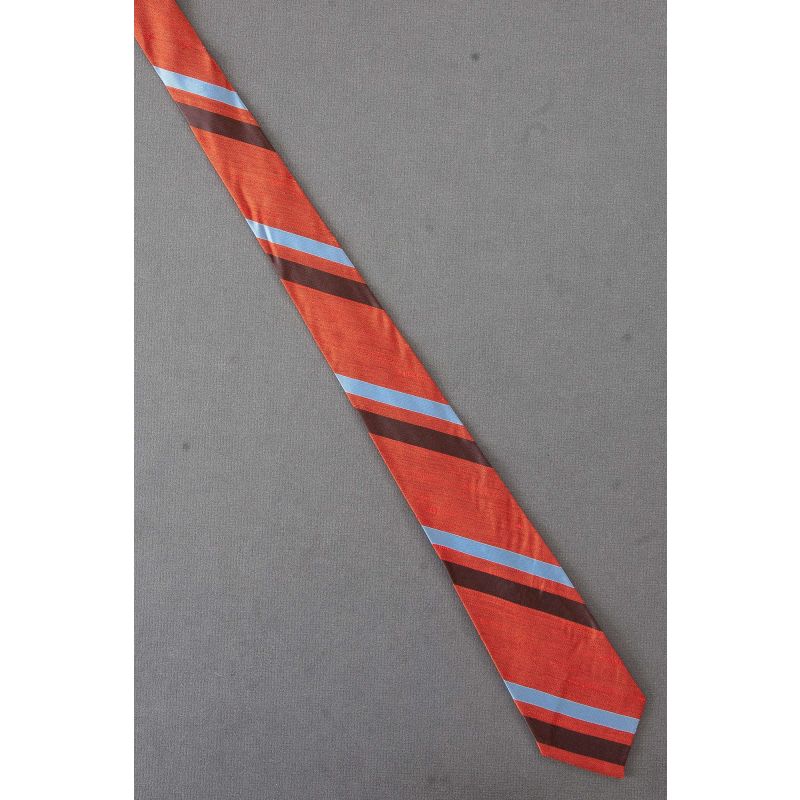 Orange, Brown & Blue Stripe - 50's Skinny Tie