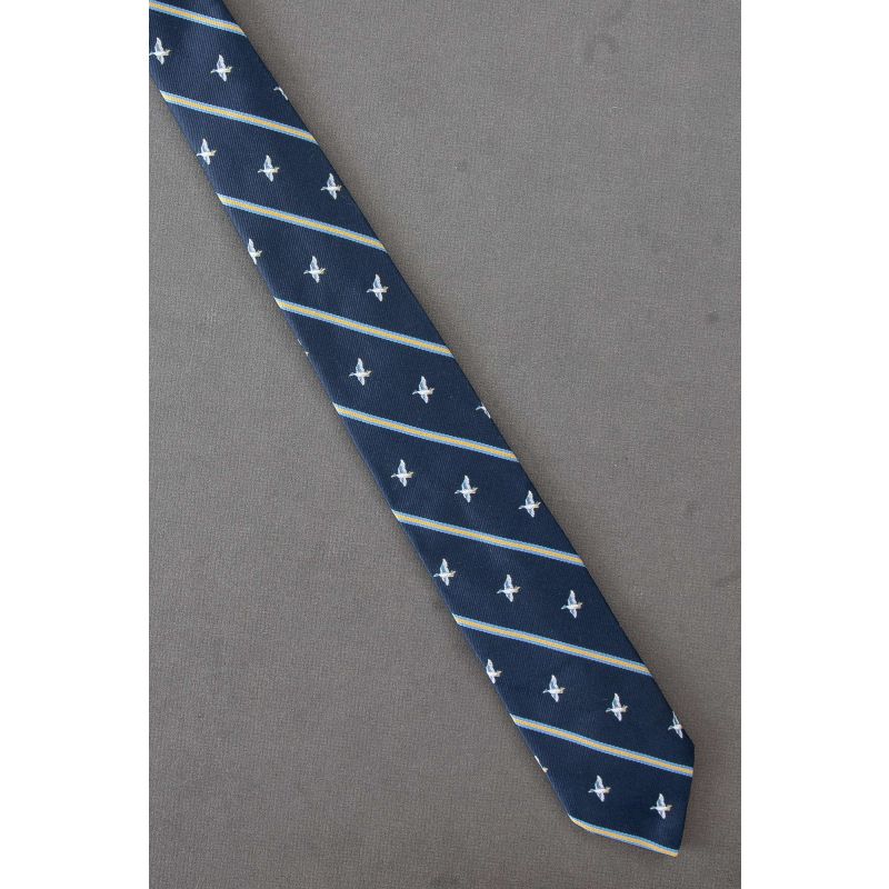 Flying Ducks - Narrow Navy Stripe Necktie