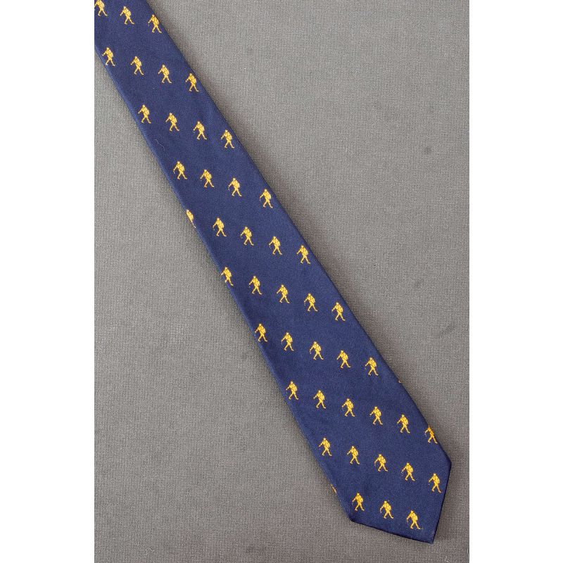 Person Sowing Seeds - Navy Blue Silk Necktie