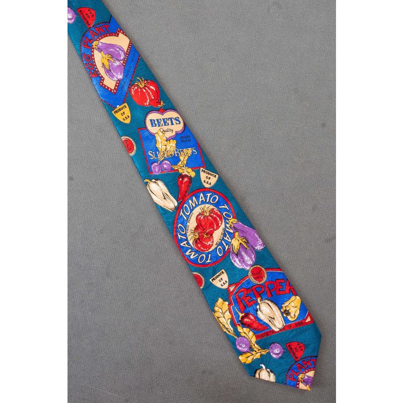Vegetables & Veggie Labels - Green Silk Tie