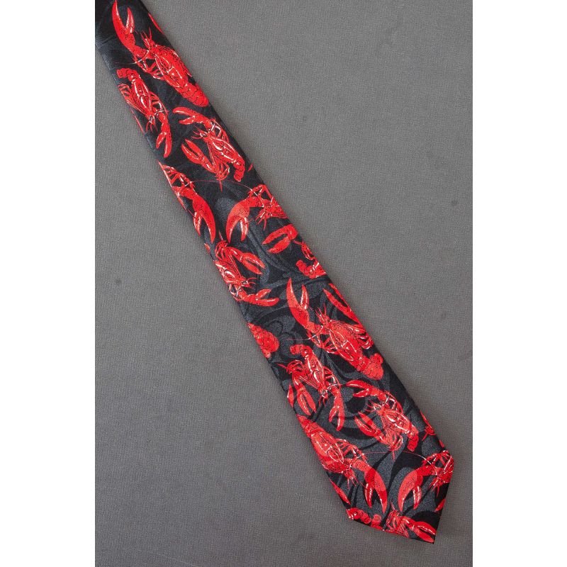 Red Pod of Lobsters - Men's Black Necktie