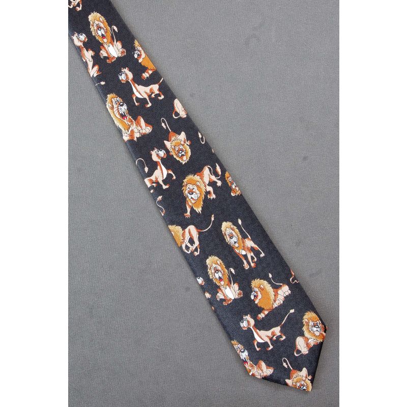 Cartoon Depictions of a Lion & Lioness - Necktie