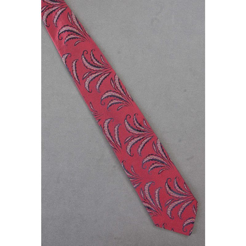 Leaf Tendrils - Red Silk Christian Dior Necktie