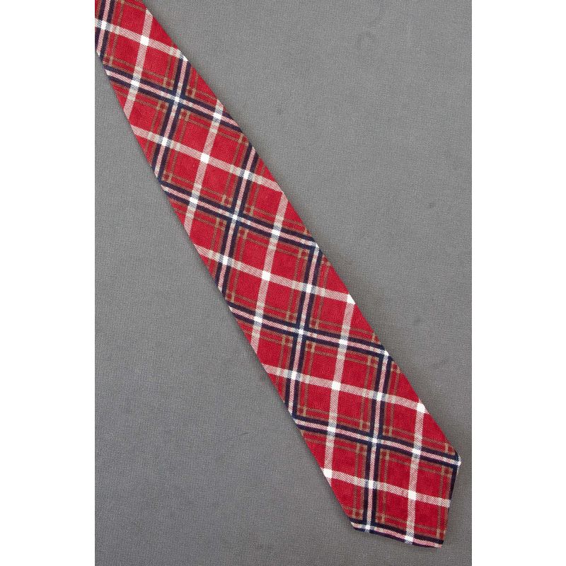 Red, White & Blue Check - Silk Claiborne Necktie