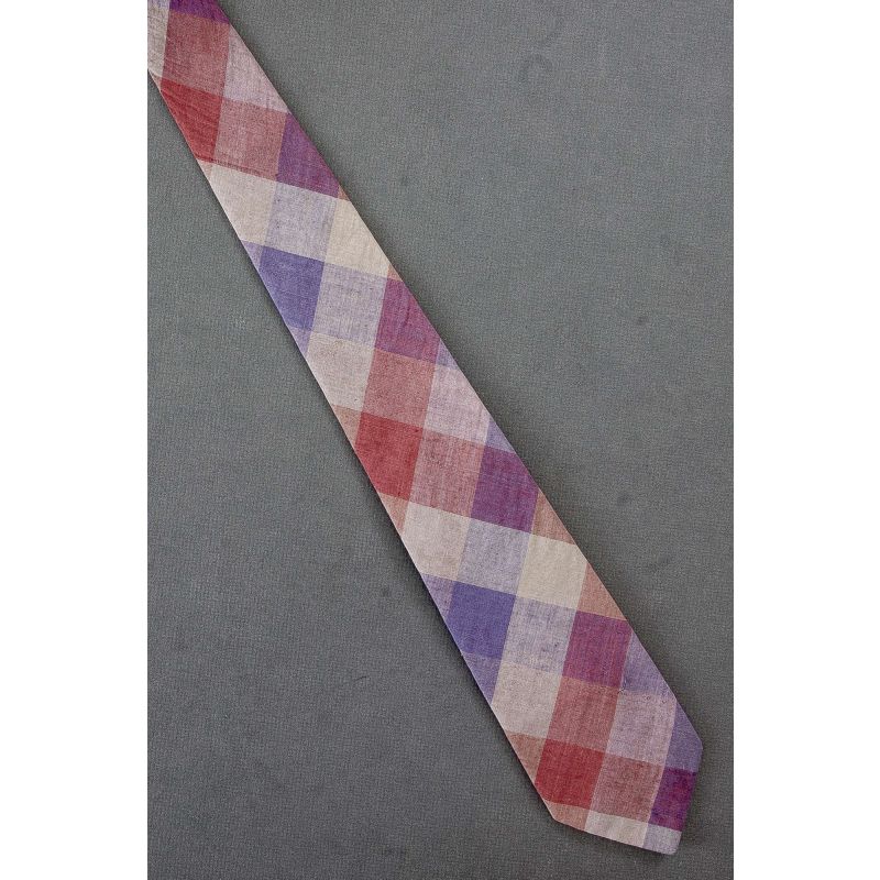 Rust, Purple & Taupe Check Patterned Necktie