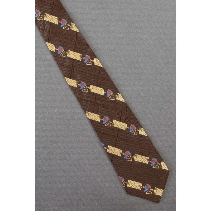 Jockey Caps & Stirrups Create Stripes Necktie