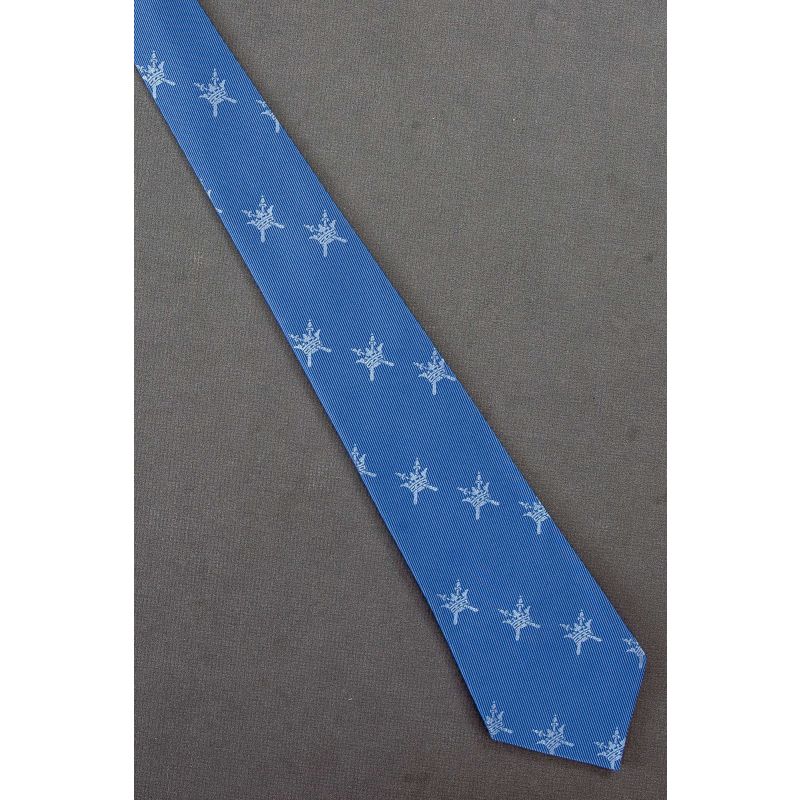 Crossed Swords Through Crown - Blue Necktie