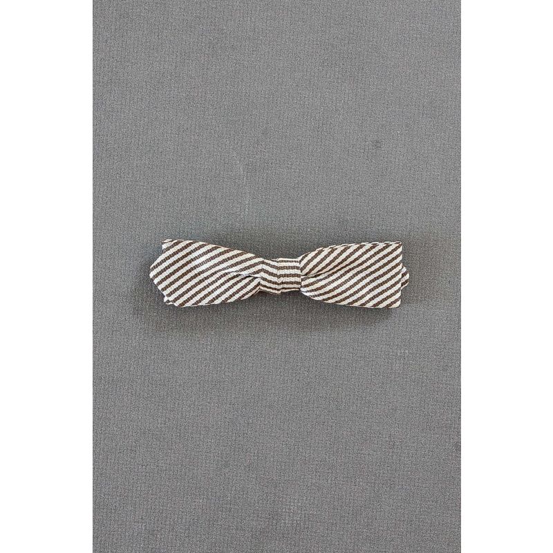 Brown Striped Pre-Tied Diamond Point Bow Tie