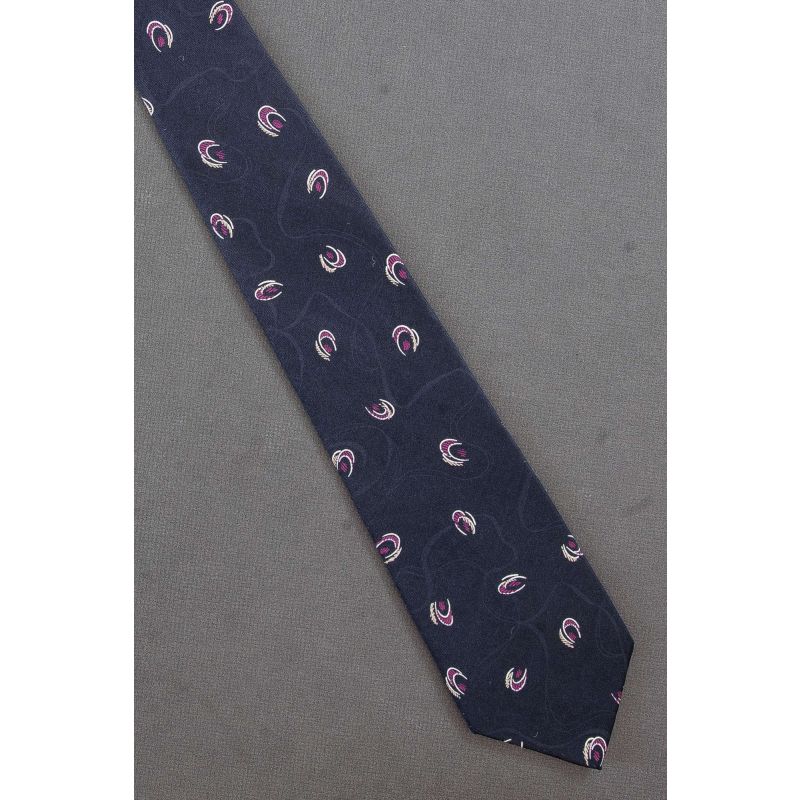 Purple Arcs Design - Black Silk Givenchy Tie